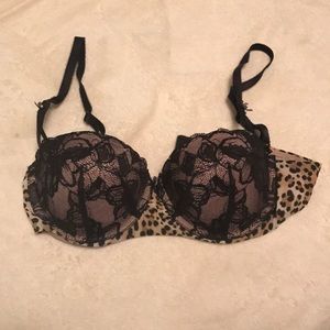 Victoria's Secret Bra - 34B - black/leopard